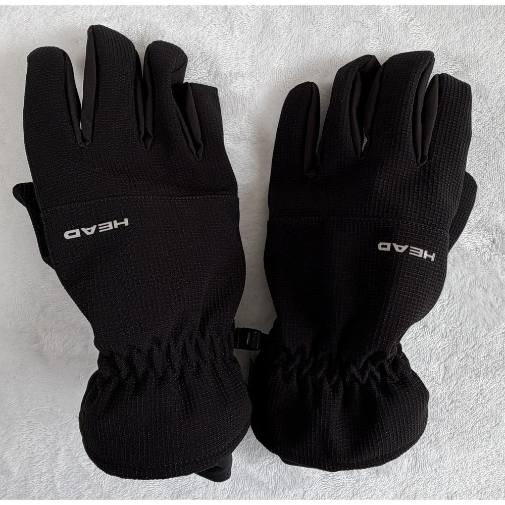 Head Gloves Men's Sz XL Black Windproof Sensatec Winter Ski